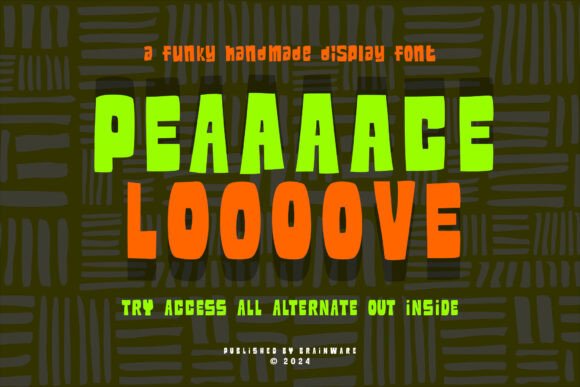 Peace Love: A Funky Display Font with Handdrawn Character